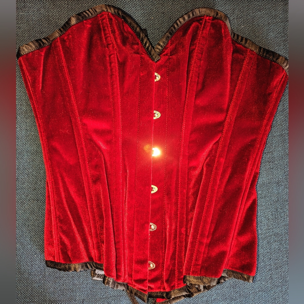 Velvet herringbone corset